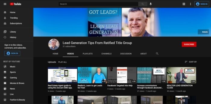 Ratified Title’s YouTube Channel for Realtors